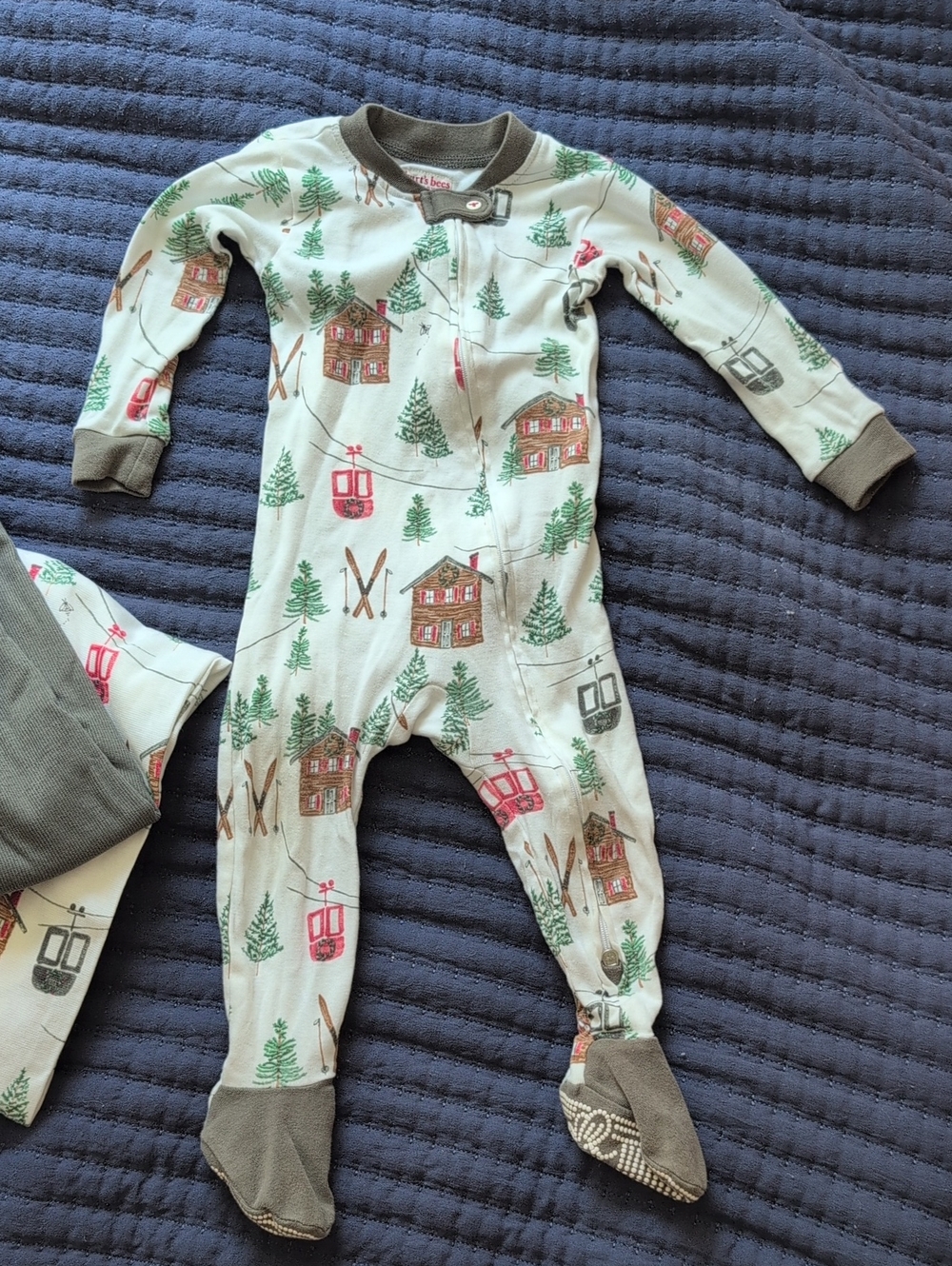 Burts Bees Baby Footed One-Piece Pajamas - Alpine Ski Print